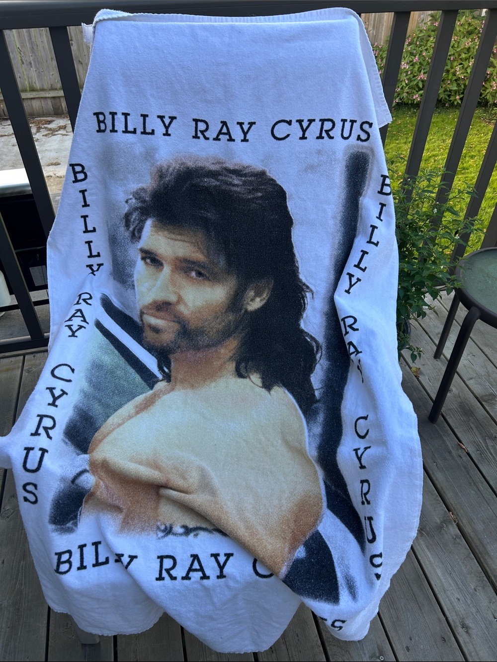 Billy Ray Cyrus! White Graphic Celebrity Print Beach Towel